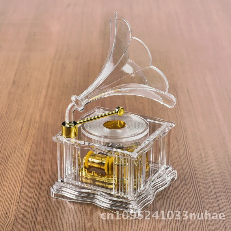 

Acrylic Music Box Simulation Craft Home Decor Gift - Chinese Style Painted Music Box for Birthday with 'Castle in the Sky' Track