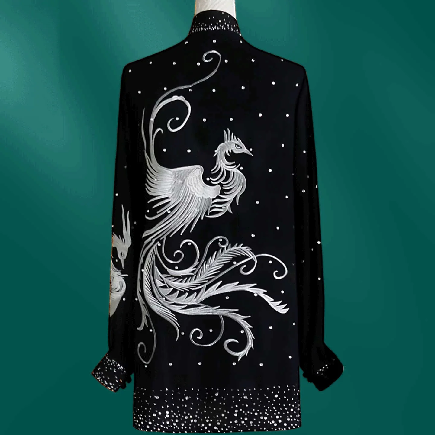 Yanwutang's new martial arts routine color costume silk embroidery bright diamond training uniform physical examination uniform