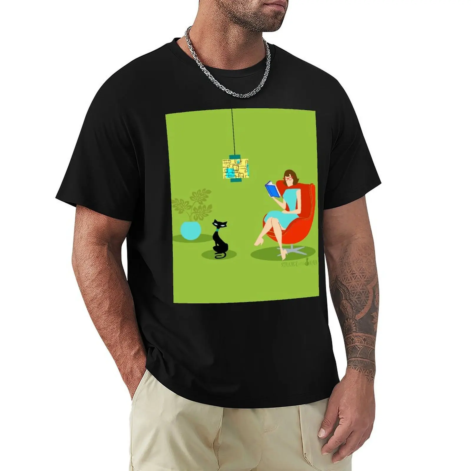 

Retro Reading Woman T-Shirt Running Gym Short Sleeve Sports Tee