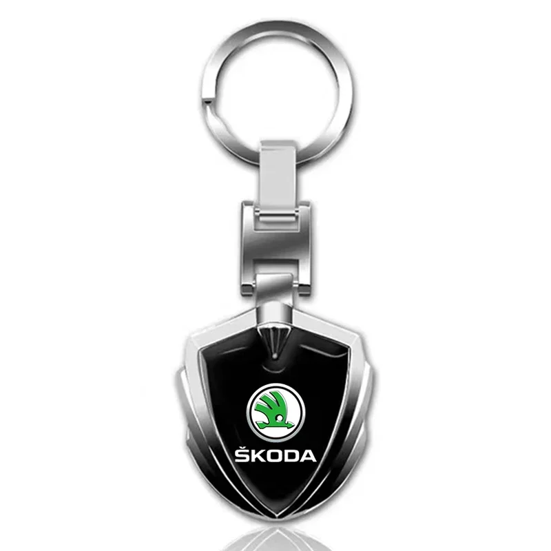 3D Metal Car Styling Keychain Key Chain Ring Key Holder Styling For Skoda Octavia Superb Rapid Kodiaq Karoq Fabia Kamiq Roomster