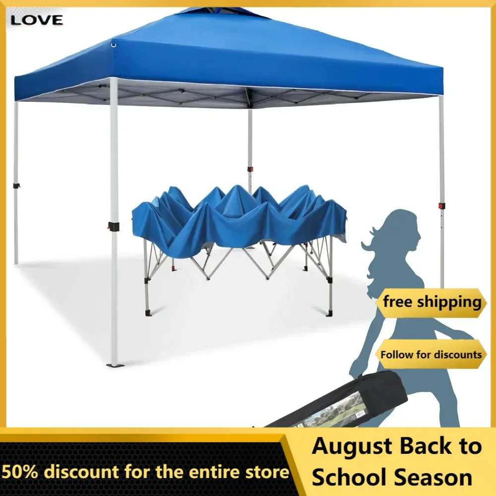 

Carport, 10x10 Outdoor Pop-Up Canopy Tent, Easy-to-Set-Up Straight Leg Folding Instant Shelter, 100 Square Feet of Shade, Blue