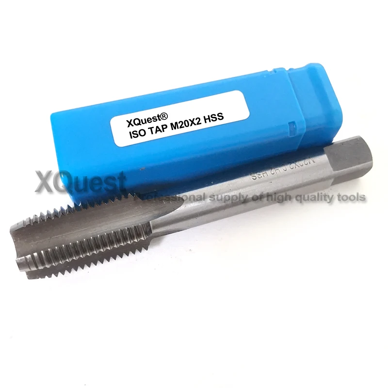 XQuest HSS Metric thread hand tap M20 M20X2.5 M20X2 M20X1 M20X0.75 M20X0.5 left hand Straight Flute plug taps M20X1.5 M20X1.25