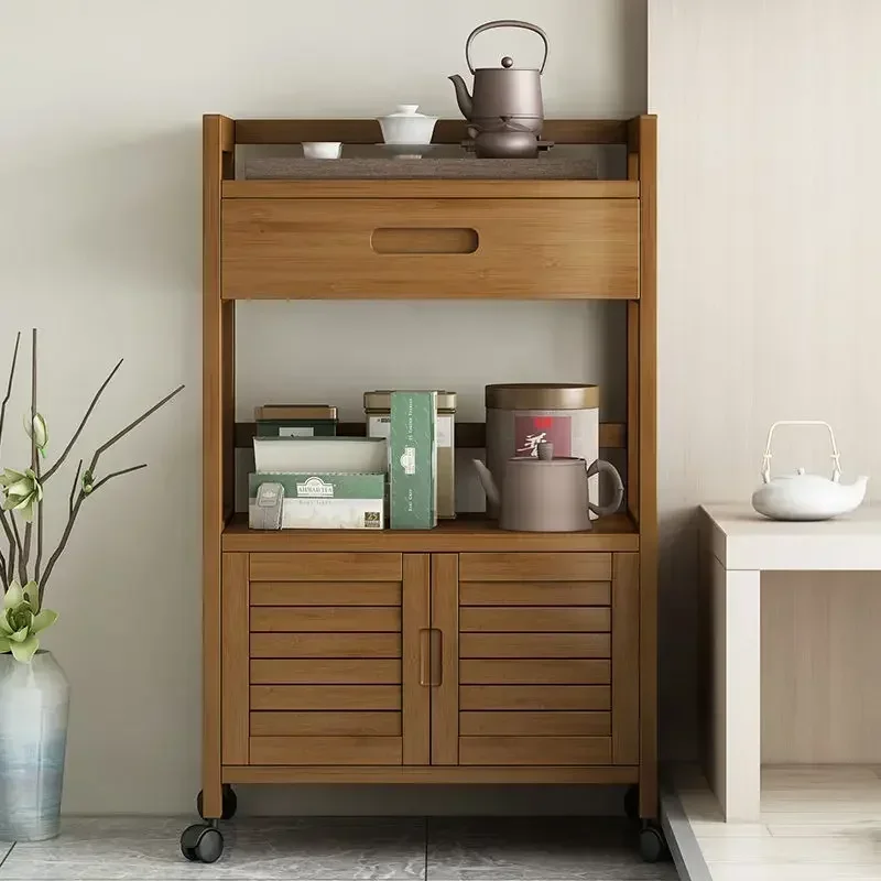 

Household Goods Mobile Tea Cart, Simple Small Tea Table, Home Network, Black Tea Utensils, Dining Cabinet With Door And Drawer