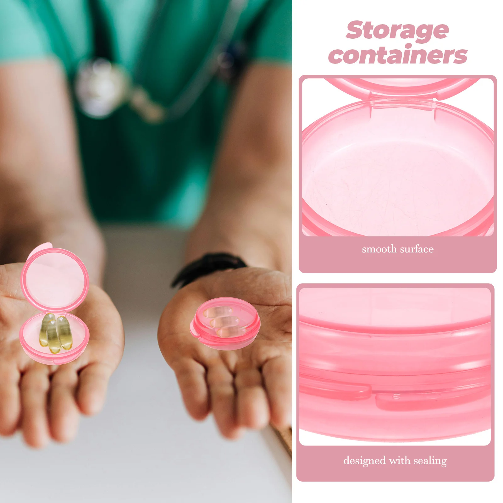 6 قطع من حقيبة تنظيم الأدوية المحمولة للسفر والأنشطة الخارجية، تصميم مدمج آمن للاستخدام الطبي، منظم تخزين صغير #6