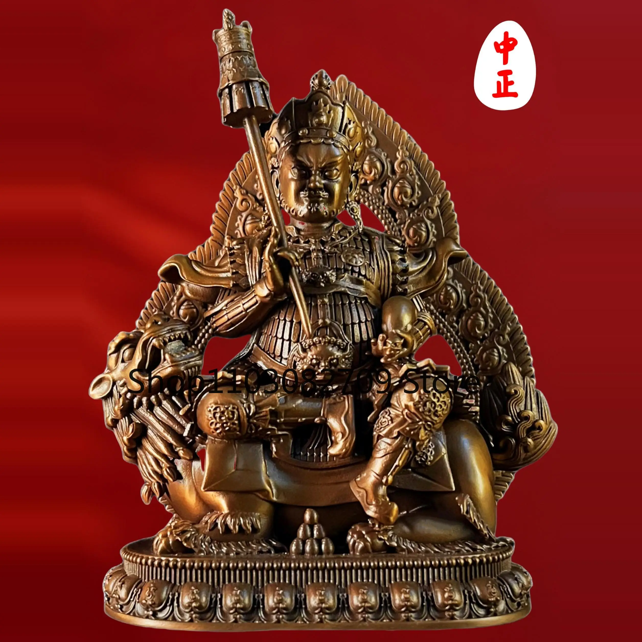 Zhongzheng Statue Intangible Cultural Heritage Workshop Treasure Tianwang Gold, silver and copper materials support customized h