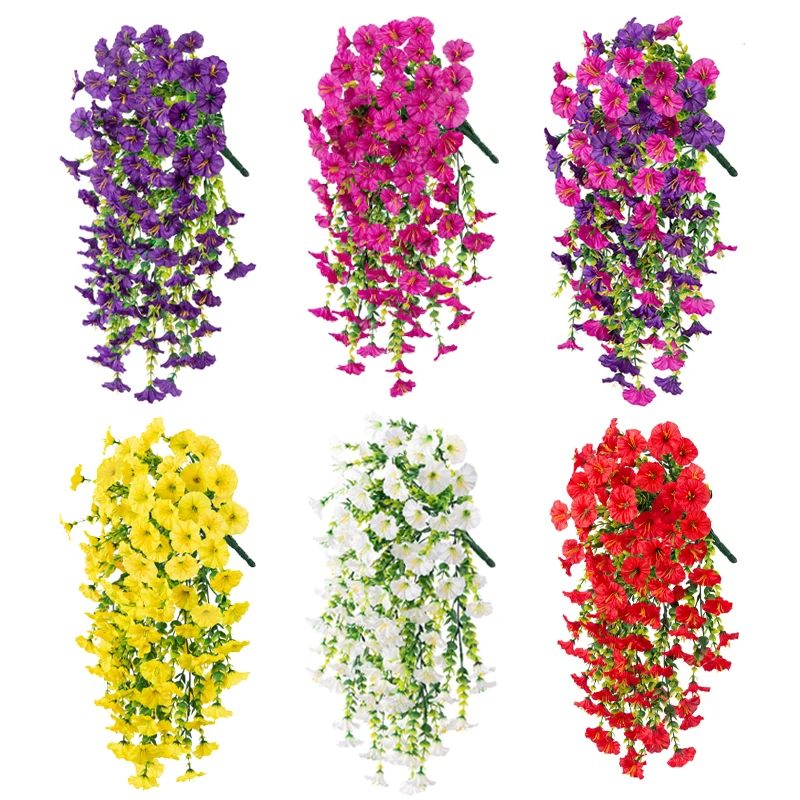 1 Stück Künstliche Hängeblumen aus Seide, UV-Beständige Kunstblume, Outdoor-Hängepflanzen für Hochzeit, Heim- und Gartendekoration – Detail 1