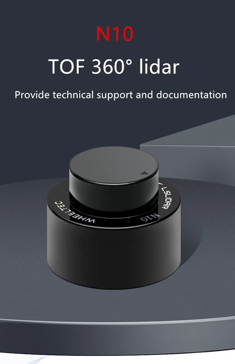 Neuer N10P und N10 Innen- und Außen-Wasserdichter 25m Lidar-Sensor 360 ° TOF Anti-Glare-Radar unterstützt ROS1 und ROS2 (S3) – Detail 3