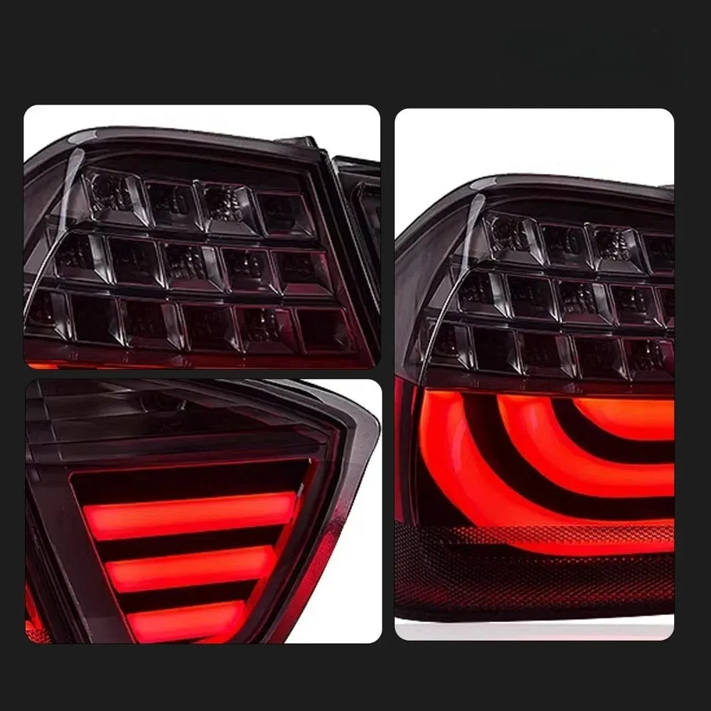 E90 المصابيح الخلفية 2005-2008 LED DRL 3 سلسلة ترقية الخلفية الخلفية الذيل ضوء تعديل الفرامل عكس مصباح قطع غيار السيارات ل BMer