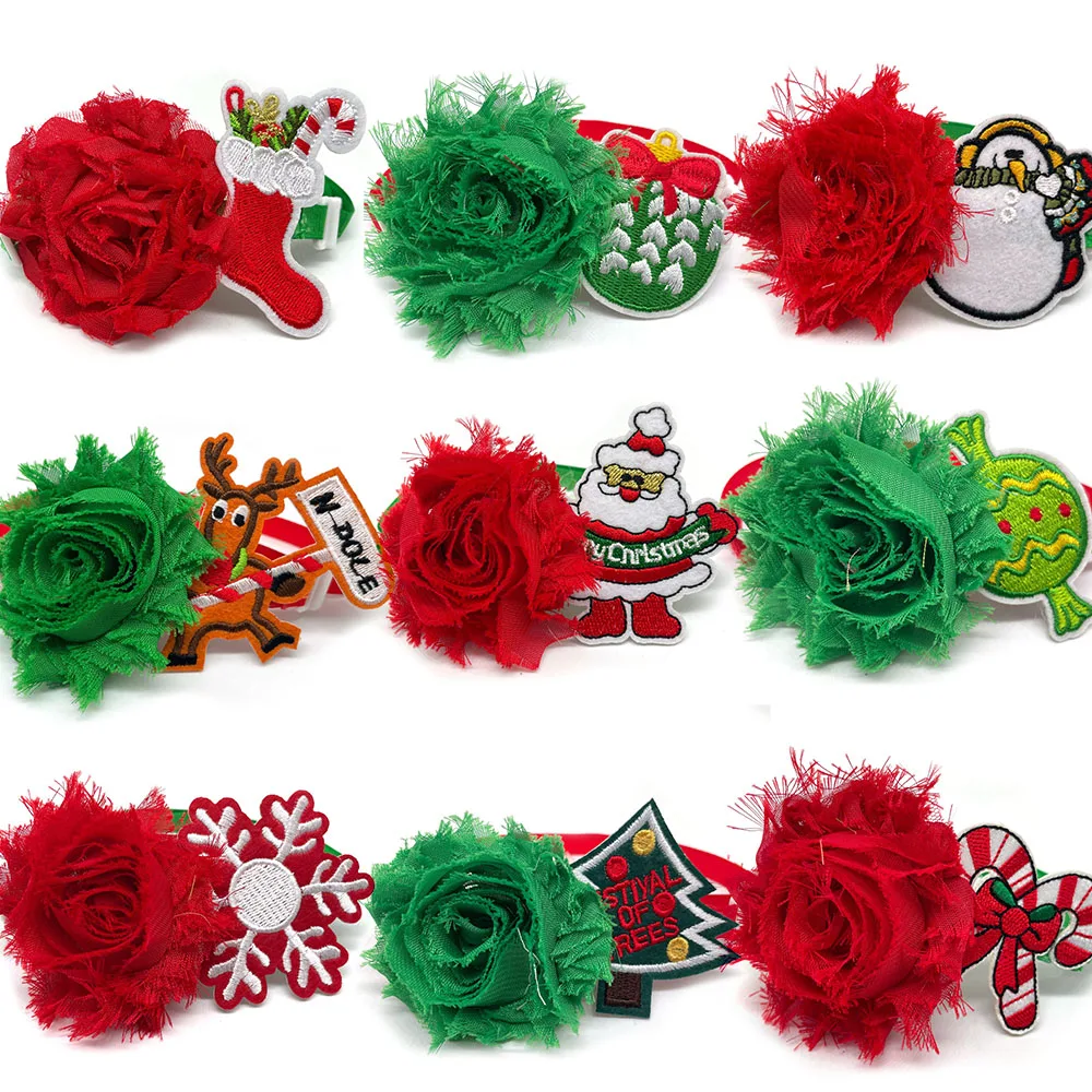 

50/100pcs Christmas Dog Accessories Dog Bow Ties Snowman Deer Christmas Tree Dog Neckties Dog Bowties Grooming Supplies