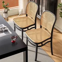 Nordic Dining Chairs Imitation Rattan Restaurant Chair Superimposed Computer Chair Stable Load-bearing Kitchen Furniture