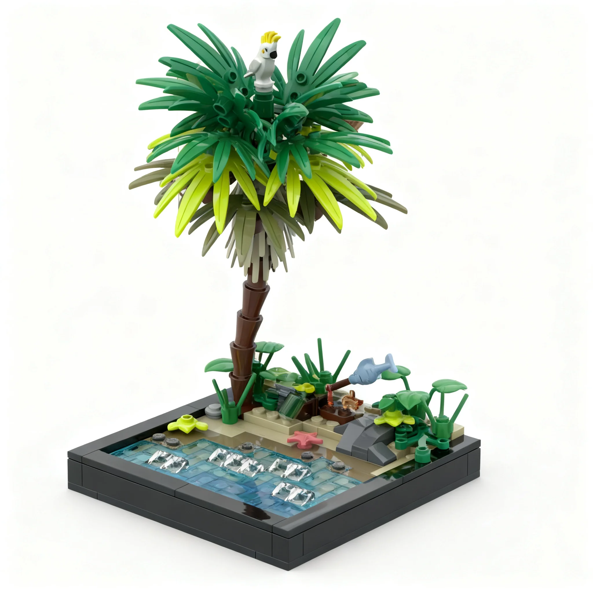 197pcs MOC Pirates CASTAWAY SURVIVOR Vignette 12 Model Building Blocks Christmas Gift Creative Assembly Project For Enthusiasts