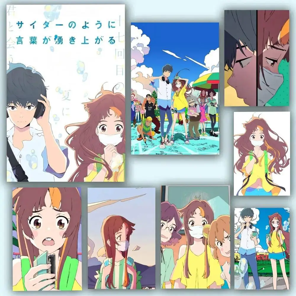 Anime Words Bubble Up Like Soda Pop(1) Posters Self Adhesive Waterproof Ideal For Living Room Bedroom Bar Decoration