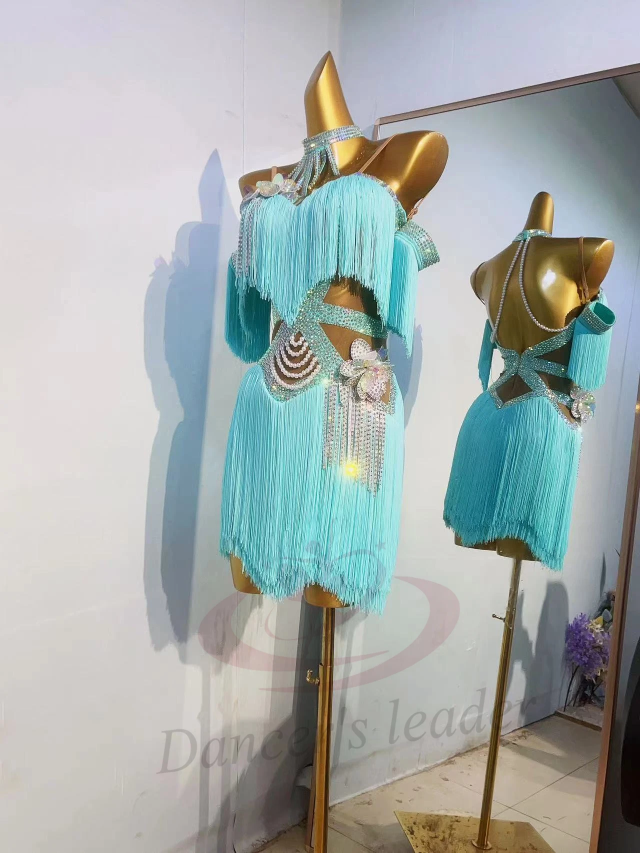 Latin Dance Dress High-end Custom Full Tassel With Diamond Suspender For Women's Adult Stage Samba Dance Professional Clothing