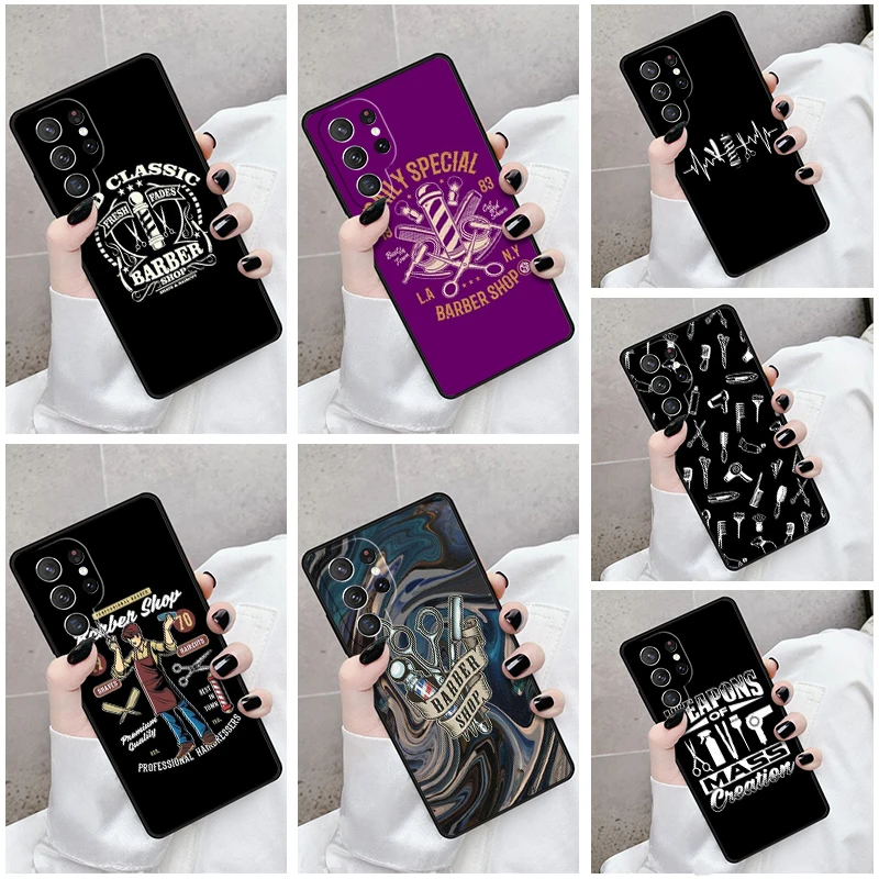 Phone Case For Samsung Galaxy S24 S23 S21fe S22 Ultra Plus Note 10 20 S8 S9 S10 Cover Barber Shop Hair Stylist