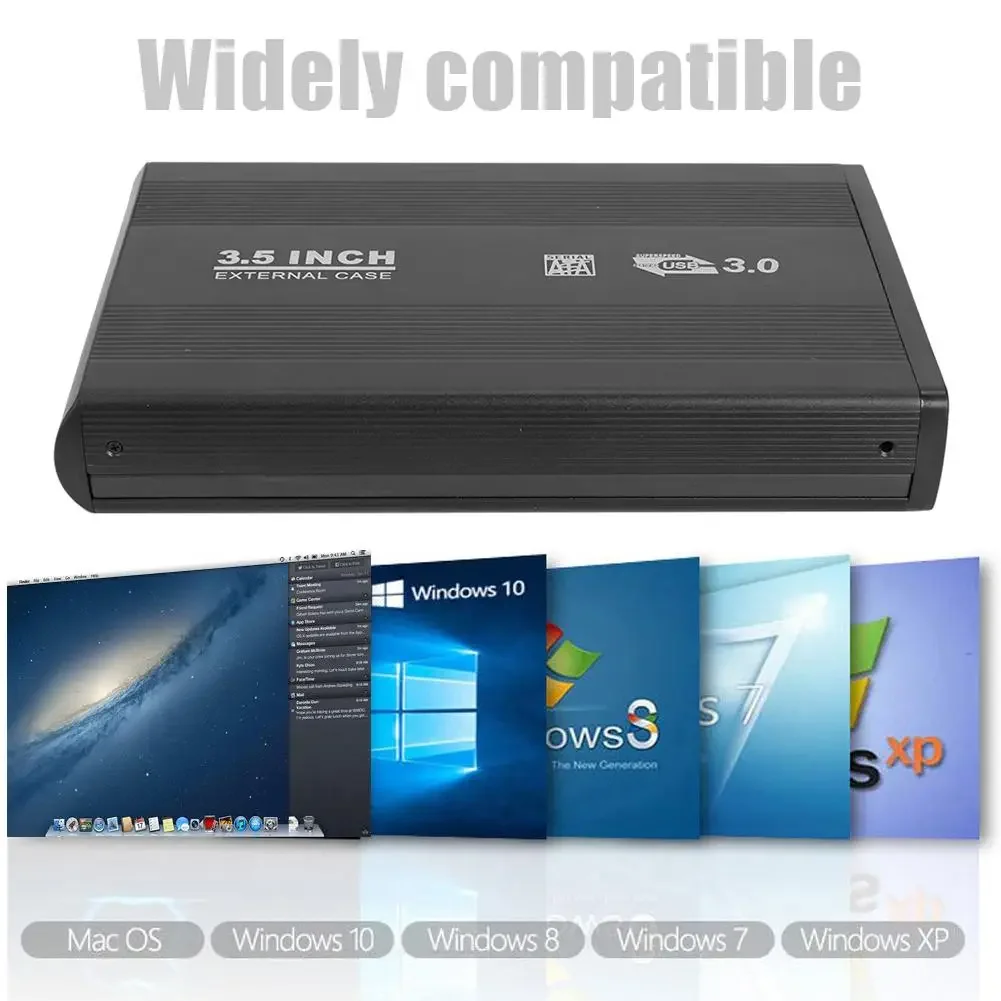 3.5 Inch USB 3.0 SATA External HDD Disk Hard Drive Enclosure Case Type-C External Storage Box Support Hard Drive