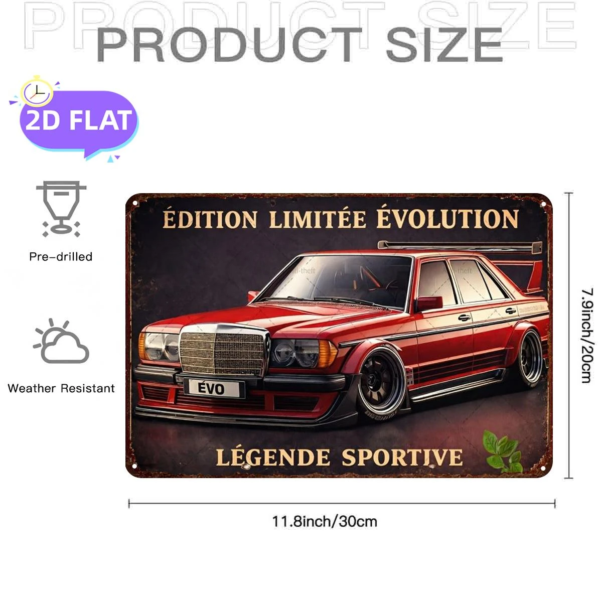 2D Flat 1pc, Limited Edition Evolution: Sport Legend, Metal Iron Sign, Size(8