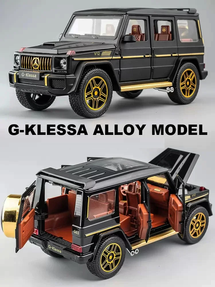 Modelo de coche de aleación G63 de simulación 1:24, sonido y luz, coche de juguete extraíble, vehículo todoterreno, colección de decoración para niños, coche de aleación de regalo