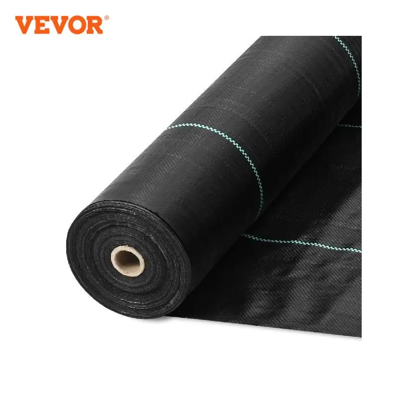 

VEVOR Weed Barrier Landscape Fabric 3.28*164FT Heavy Duty Garden Weed Fabric Woven PP Weed Control Fabric Driveway Fabric Black