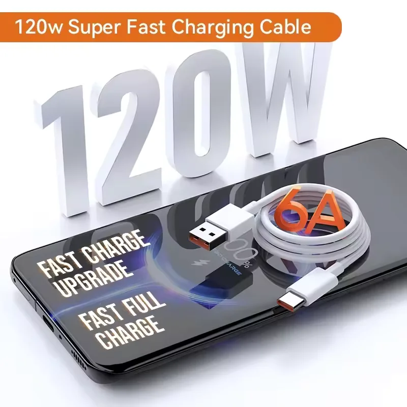 

Оригинальное зарядное устройство Xiaomi 120W Quick Turbo Charger 6A с кабелем Type-C, подходит для устройств Xiaomi, Samsung, Apple, быстрая зарядка, портативный кабель для экономии заряда.