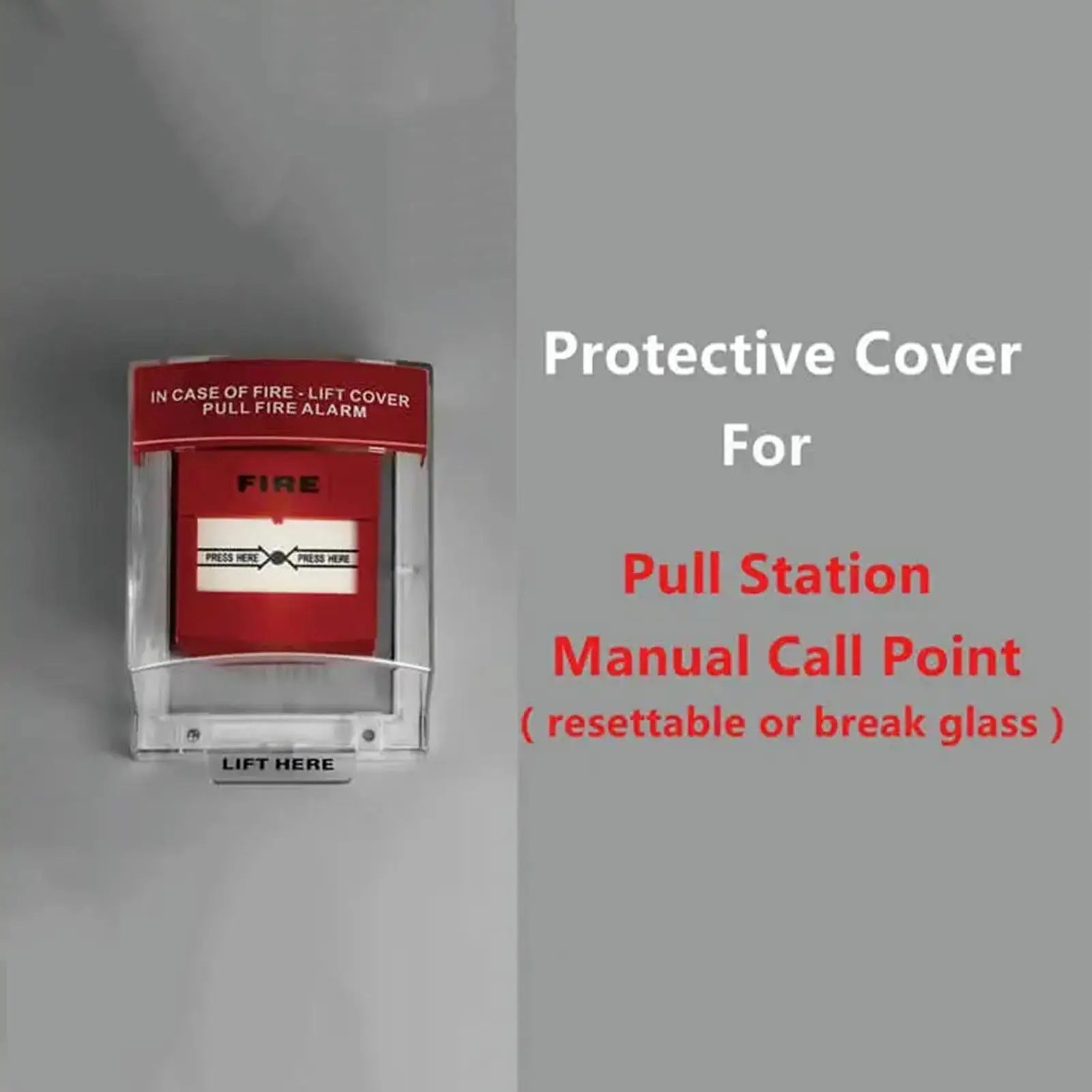 حامي محطة السحب PVC واقية شفافة الأمن جهاز إنذار مقاوم للحريق حامي للمالك المنزل مكتب التجاري