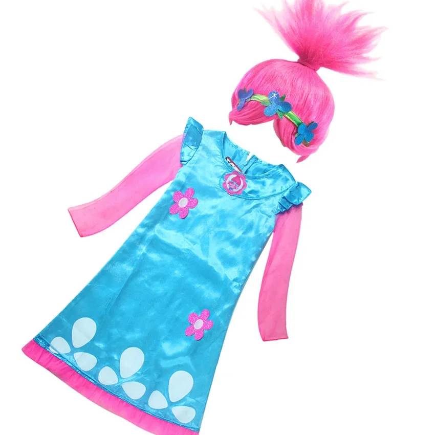 New Baby Wig dress Summer Costumes For Girls Halloween Christmas Wedding dresses  clothes Children Vaiana Party vestidos