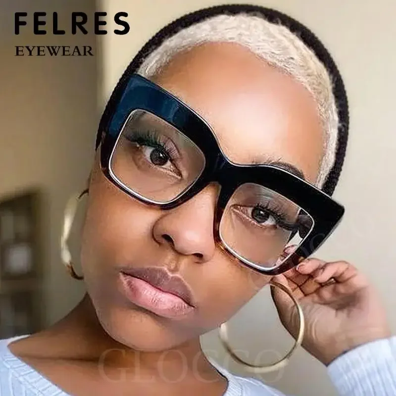 Luxury Brand Photochromic Square Transparent Glasses Frame Oversized Eyeglass For Women Reading Glasses Presbyopia Eyeglasses