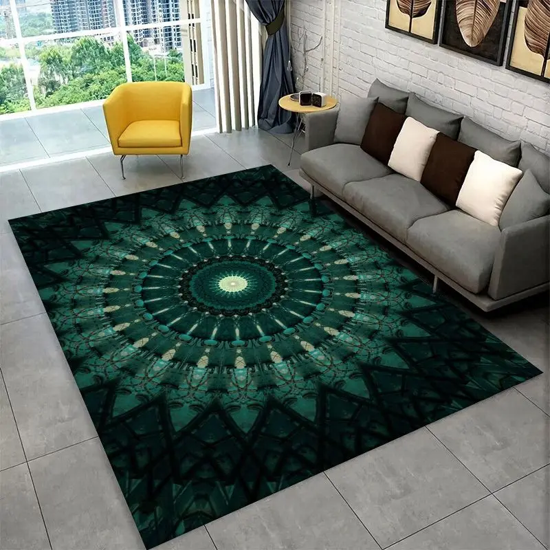 Bohemia Mandala Datura Yoga Flower Large Area Rug Non-slip Carpet for Bedroom Living Room Sofa Doormat Home Decor Floor Mat