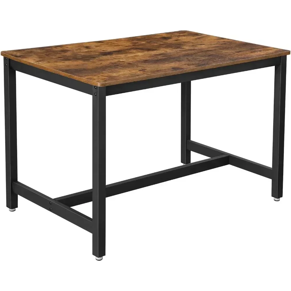 

47 Inches Dining Room Table for 4, Industrial Style with Heavy Duty Metal Frame, 47.2 X 29.5 X 29.5 Inches, Brown