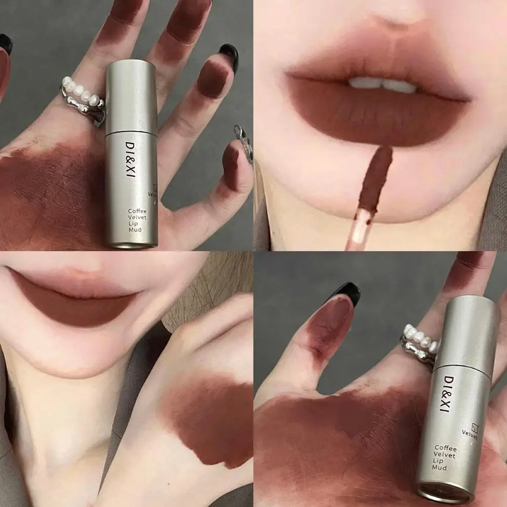 Small Silver Tube Lip Glaze Velvet Matte Lip Mud Pure Cosmetics Long Wind Lasting No Fadeing Natural Lipsticks Lip Waterpro B9Y6