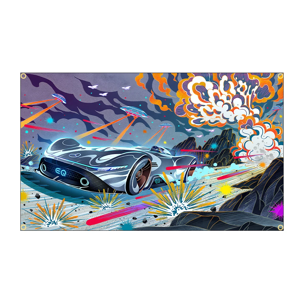 JimonFlag 90X150CM 3X5FT Cool A Car Flag Polyester Printed Racing Car Banner For Room Decor view 3