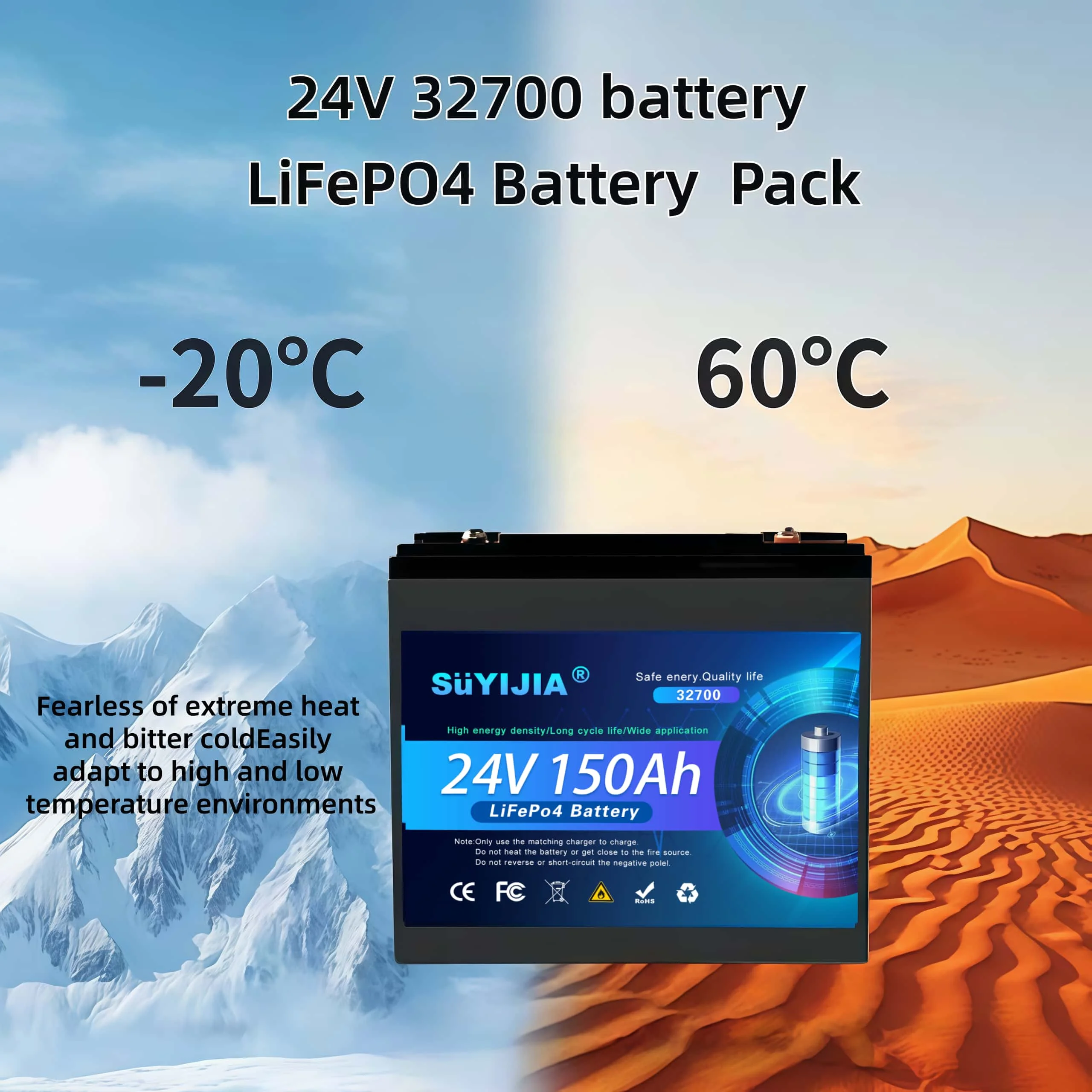 

24V LiFePO4 battery pack Overload Protection Stable Output Battery For Motorcycle Ignition Start Solar RV Off Grid Power Supply