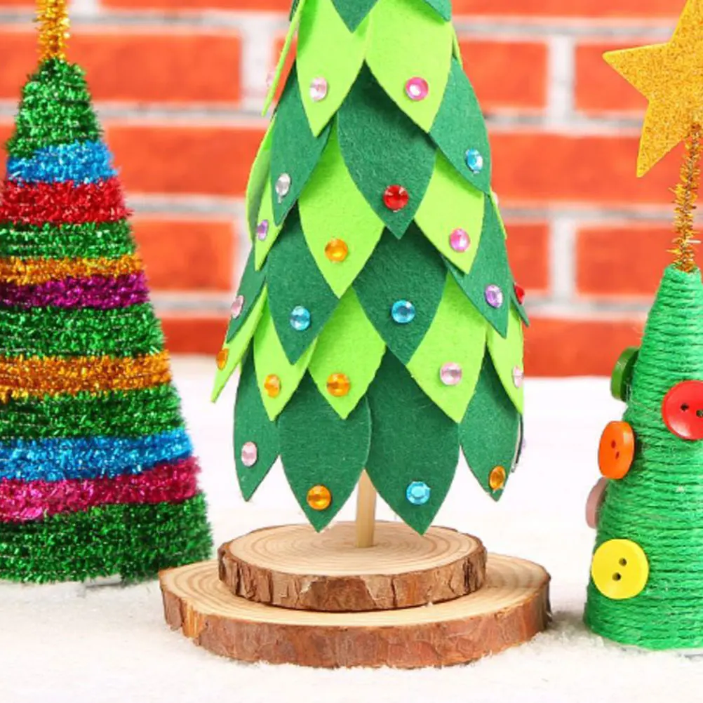 

5pcs Wooden Christmas Stand 6.5Cm Diameter Base For Artificial Trees Sturdy Fake Tree Holder Xmas Tree Base Stand Holiday Decor