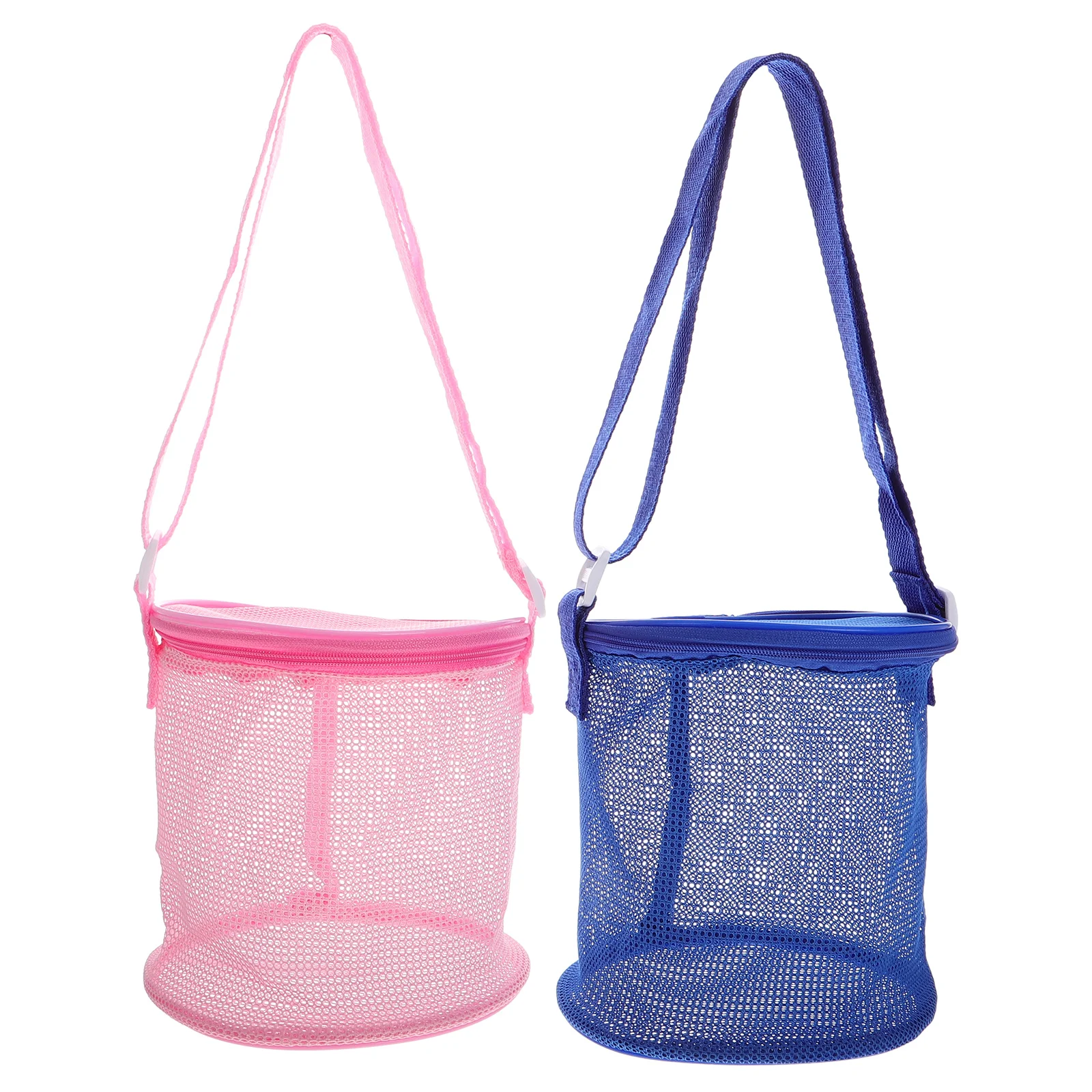 2 قطعة حقيبة شاطئ شبكية للأطفال المحمولة الشاطئ المنظم حامل الرمل أكسفورد القماش الحقيبة الاطفال تخزين قذيفة جمع كبيرة