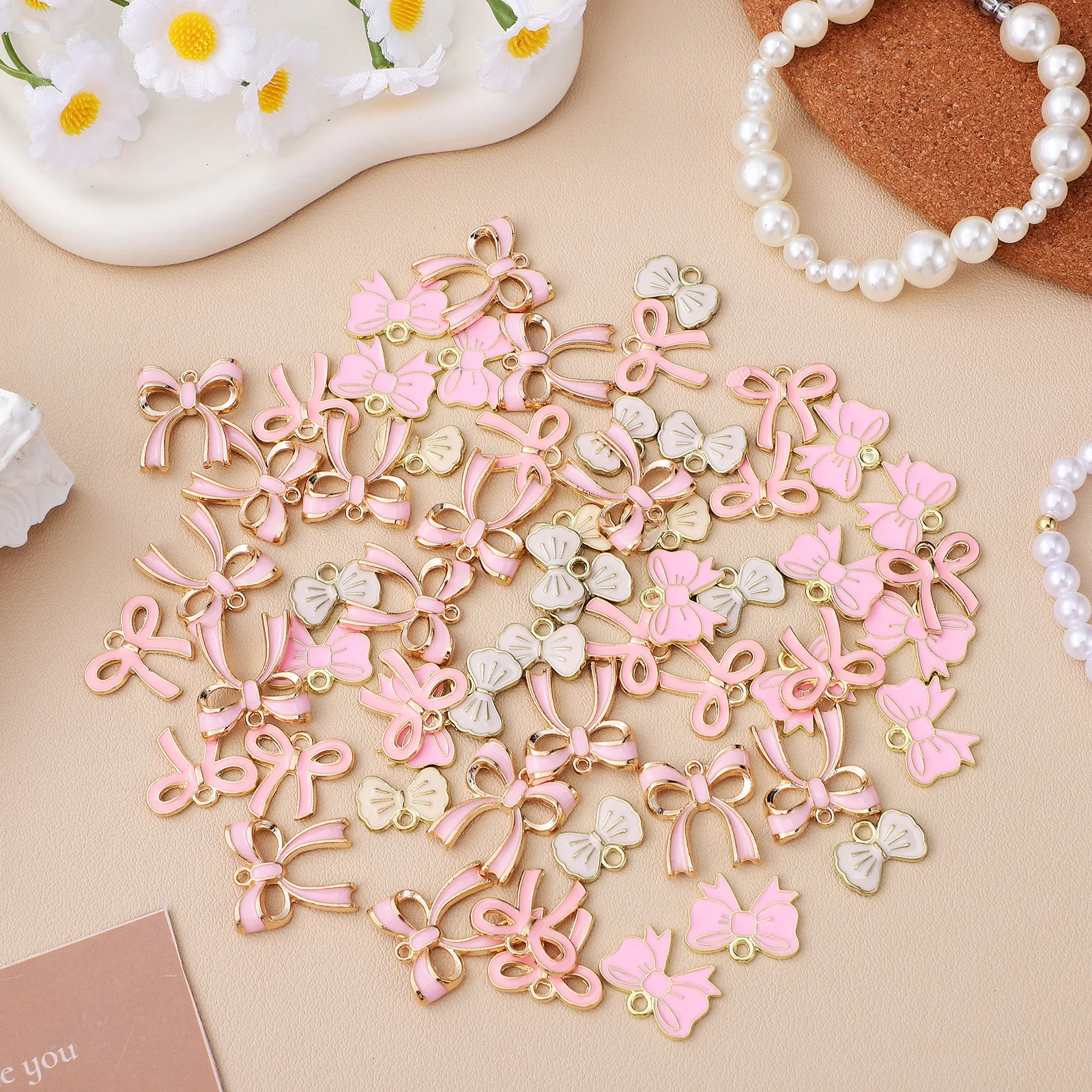

60 шт., серьги-подвески, подвески с бантом, принадлежности для изготовления ювелирных изделий, милые мультяшные ожерелья, браслеты, аксессуары, женский сплав