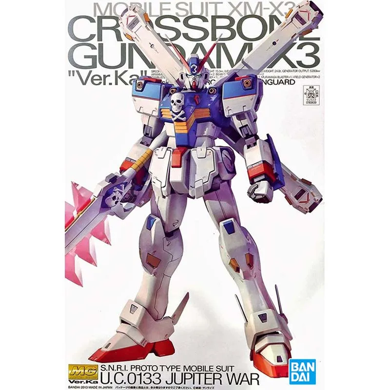 Bandai Figure Gundam Model Kit Anime Figures MG Crossbone X-3 Mobile Suit Gunpla Action Figure Toys For Boys Children's Gifts