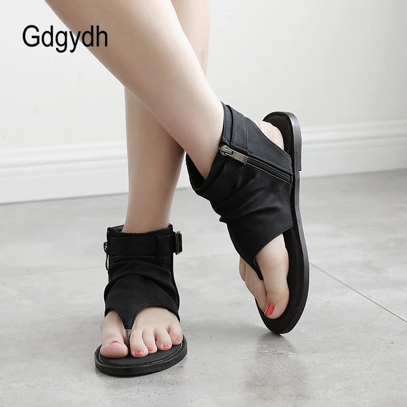 Gdgydh Japanese Cosplay Shoes Flip Flops Women Flat Heels Gift Accessory For Halloween Slingback Sandals Summer with Zipper