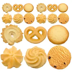 18Pcs Fake Cookies Artificial Pastries Food Simulation Realistic Dessert Display Props Decoration Model DIY Craft Kitchen Decor