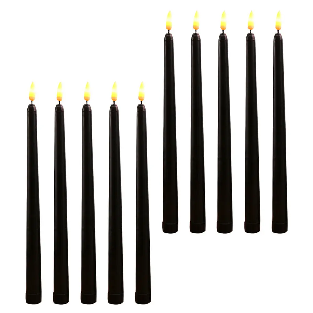10Pcs LED Candles Battery Operated Flameless Taper Candles Realistic Long LED Lights for Home Party Wedding Christmas