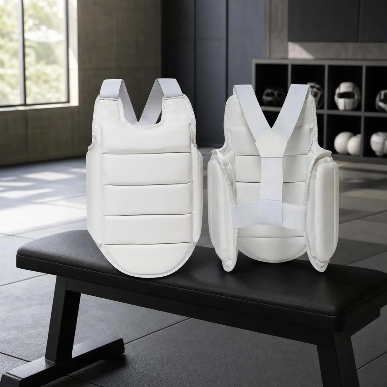 Breathable PU EVA Chest Protector for Karate Woman and Taekwondo with Raised Straps for Secure Fit