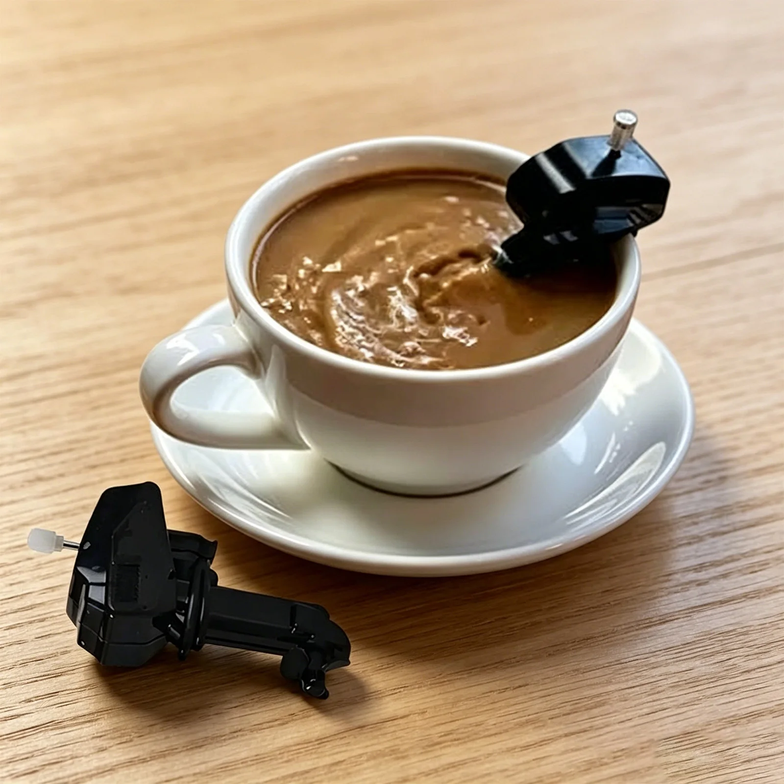 Coffee Tea Gift - 10個入りボートモーターコーヒースターラー軽量マリンモータードリンクスターラーお手入れ簡単、友人、家族、マグカップ、ティーカップ、ホリデーギフトに最適