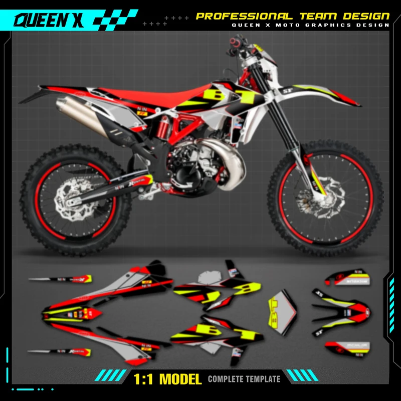 QUEEN X MOTO Motorcycle Team Graphics Decal & Sticker Kit For BETA RR 2018 2019  005