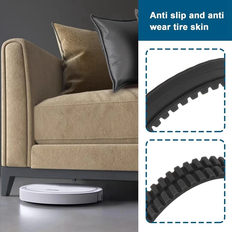 AD-Anti Slip Wheel Tires Skin Replacement for Eufy RoboVac 11S/ 11S MAX/ 15T/ 30/ 30C/ 15C/ 15C MAX Anti-Wear Tyre Skins