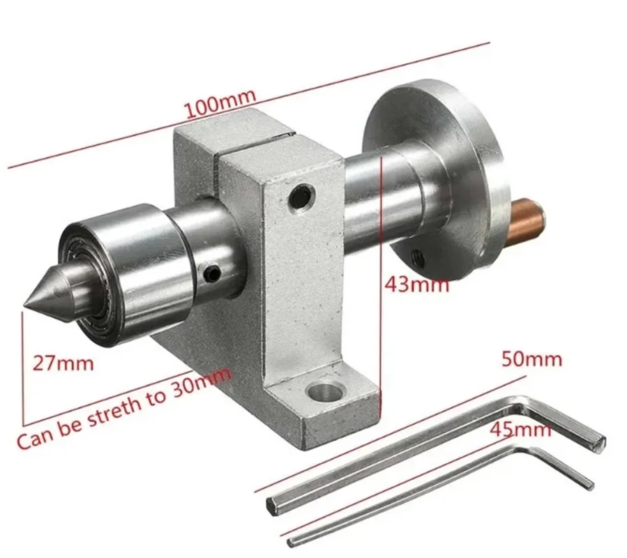 

1 Set New Adjustable Double Bearing Live Centre Metal Revolving With 2pcs Wrenches DIY Accessories For Mini Lathe Machine