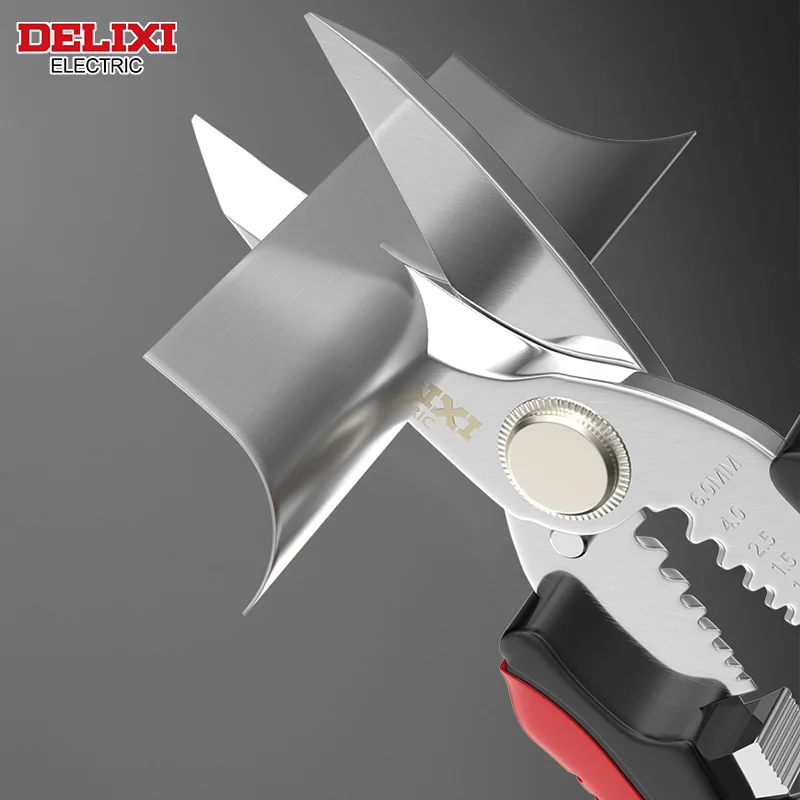 DELIXI ELECTRIC Wire Stripper,Hard stainless steel pliers headDurable Cable Cutter Stripping ToolCrimpingPliers，for Electricians