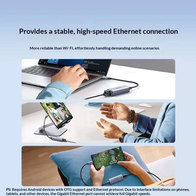 UGREEN 50736 USB-C to 100Mbps Ethernet Adapter RJ45 Wired Network Converter for Laptop and Phone