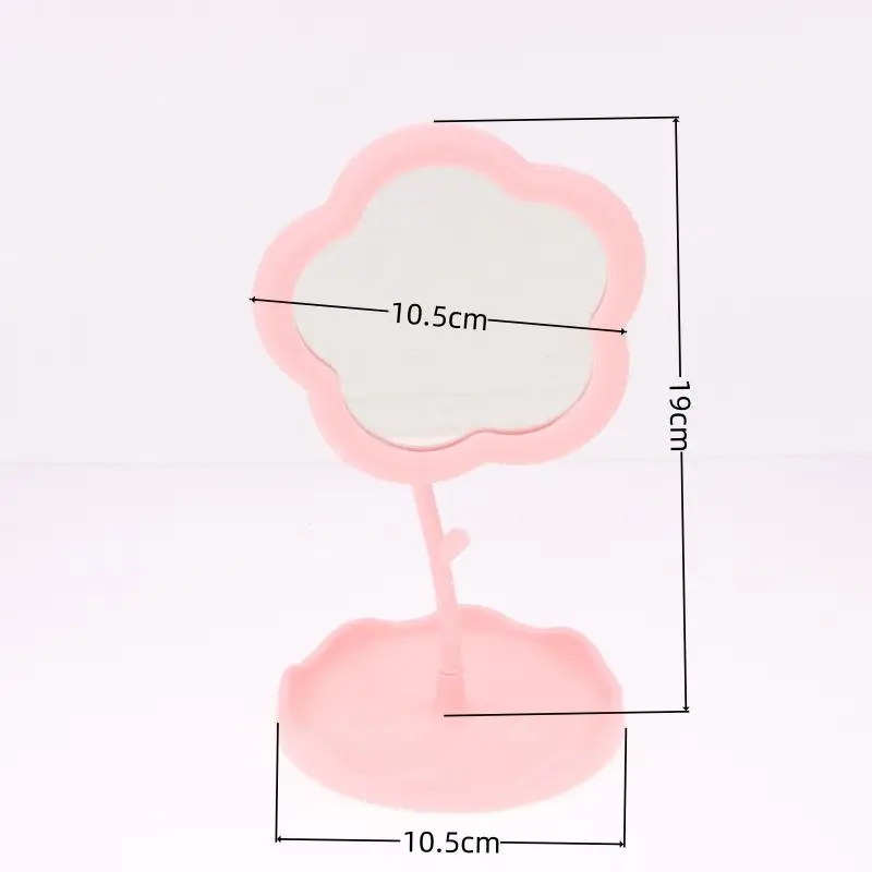 1-teiliger Make-up-Spiegel in Blumenform, dekorative Spiegel mit Schmuck, Haarschmuck, Tablett, Tischspiegel, Heimdekoration