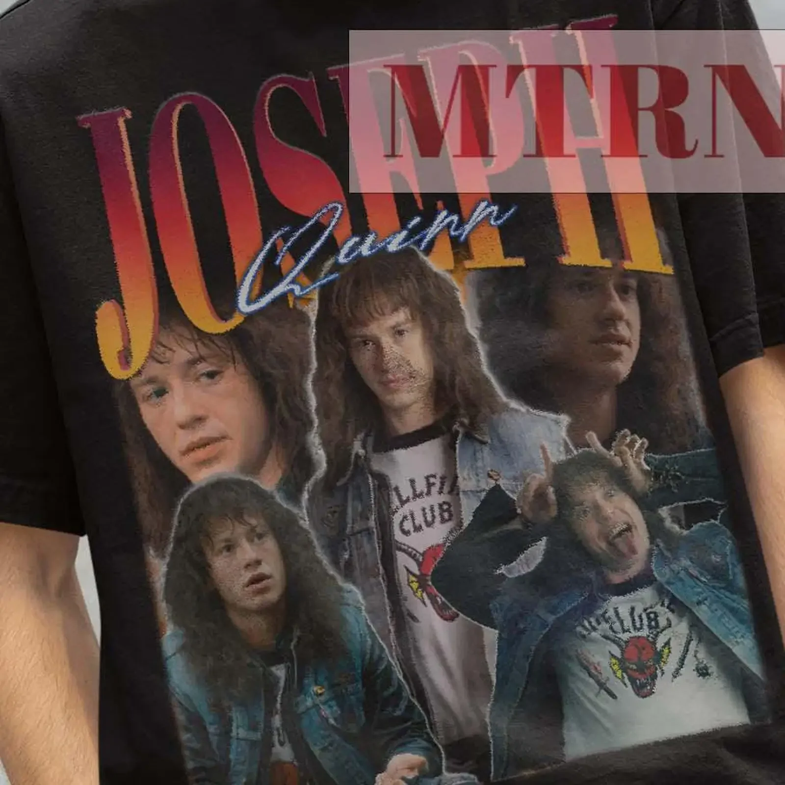 Joseph Quinn Retro Movie T Shirt Vintage Film  vintage Washed Breathable designer clothes streetwear Casual homme Soft graphic