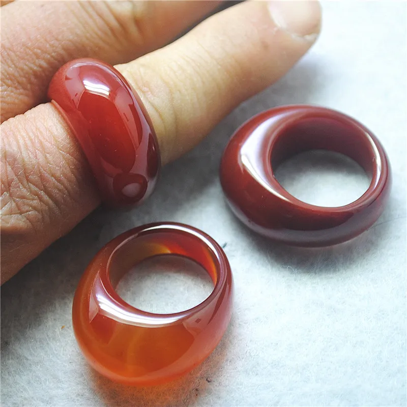 1PC Women Finger Rings Natural Carnelian Material Hole Diameter 18MM 20MM FOR PARTY WEARING GOOD FOR YOUR