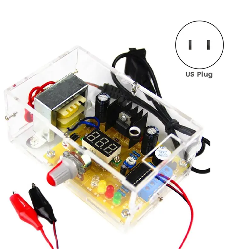 AC88-3X LM317 Adjustable Voltage Regulated Power Supply DIY Kit 220V Transformer Stabilized Power Supply Laboratory US PLUG