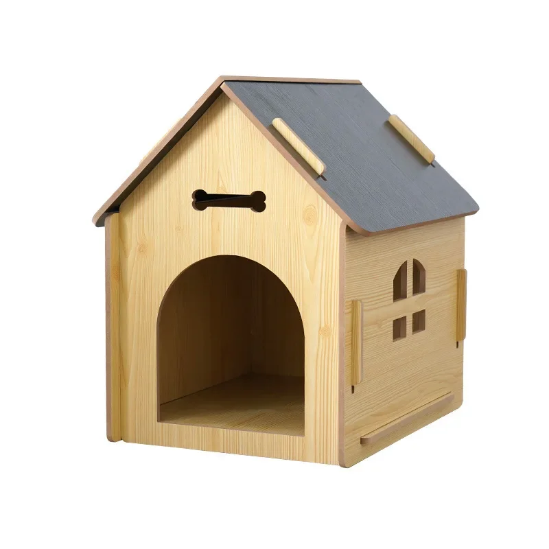 

Wholesale new spot detachable wooden dog house cat house pet with window dog house chalet indoor outdoor pass